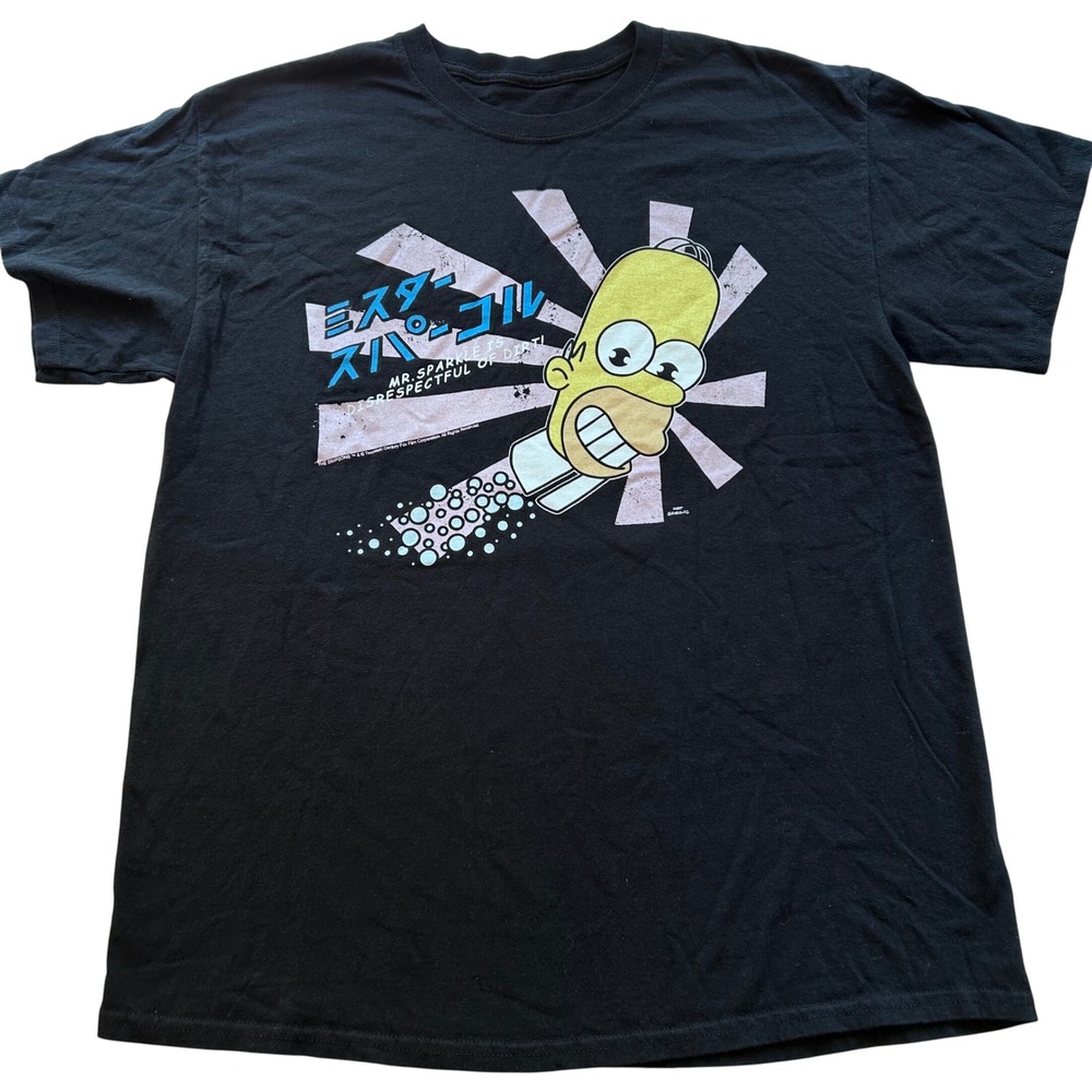 The Simpsons Mr Sparkle Homer Graphic T-Shirt Black Men Large Disrespectful Dirt